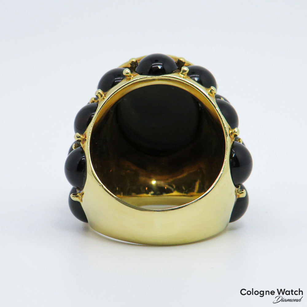 Ring mit Brillant und Onyx Besatz in 750/18K Gelbgold Gr. 50