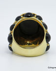 Ring mit Brillant und Onyx Besatz in 750/18K Gelbgold Gr. 50