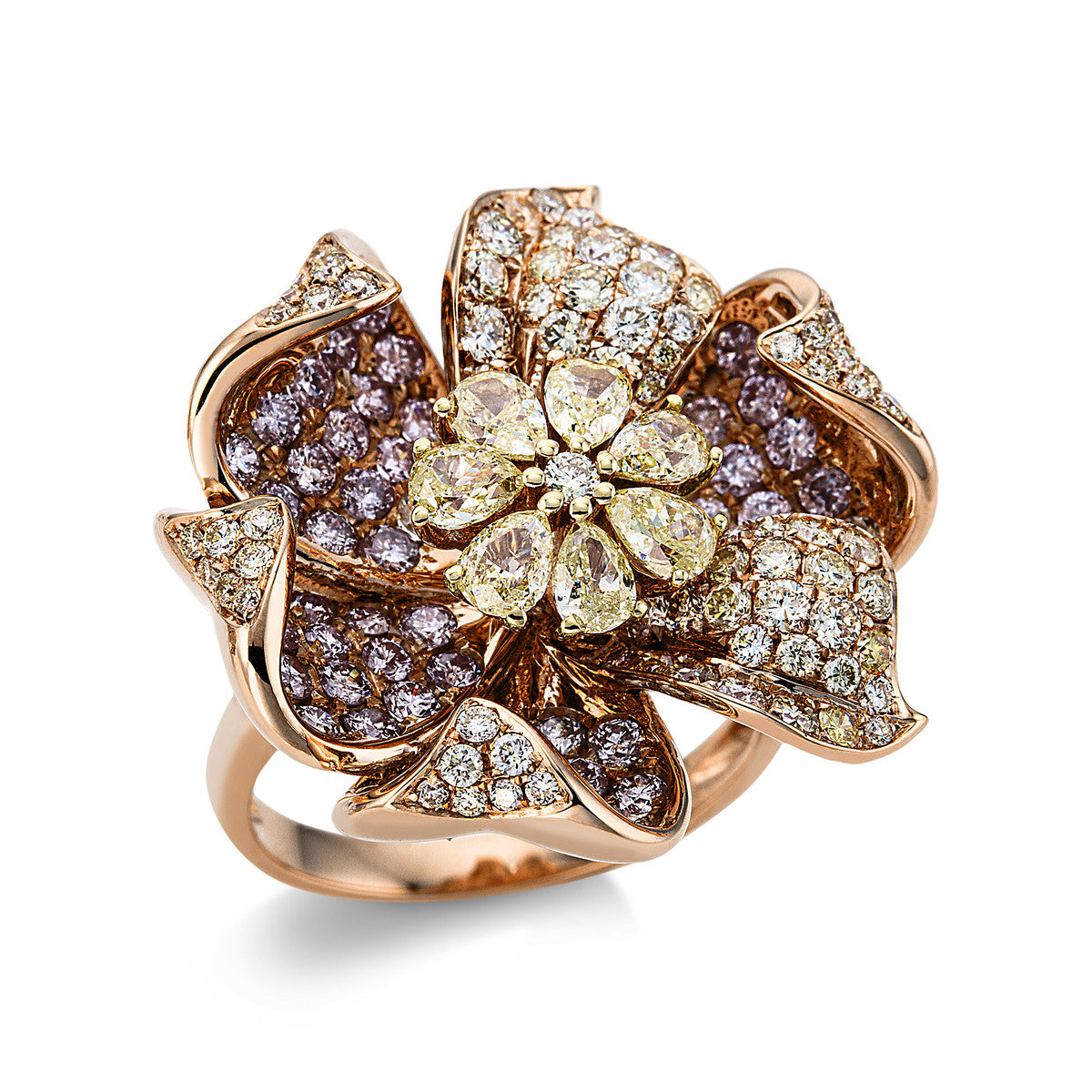 Ring 18 kt RG+GG, Blumen