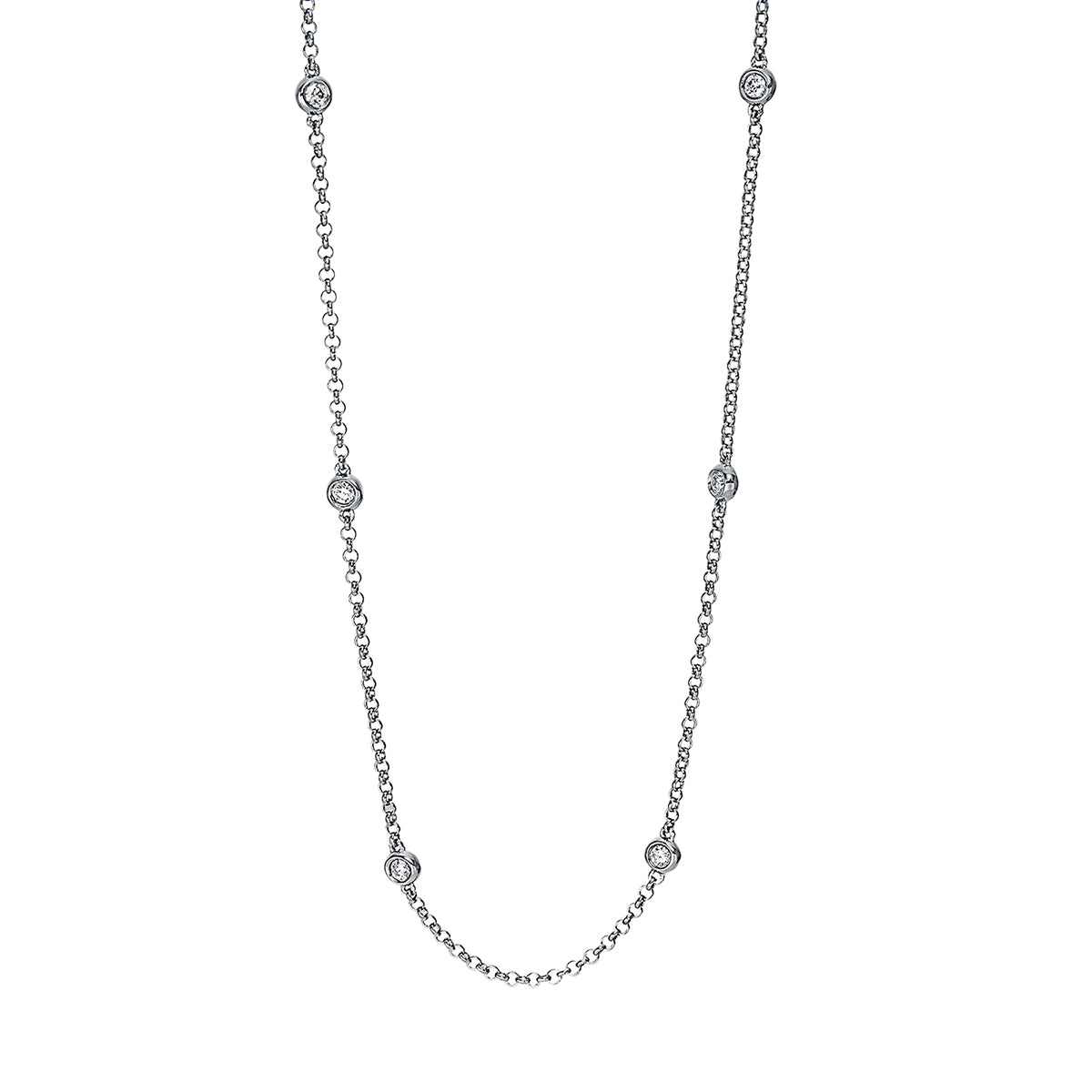 Collier Zarge 18 kt WG, mit ZÖ 40 cm