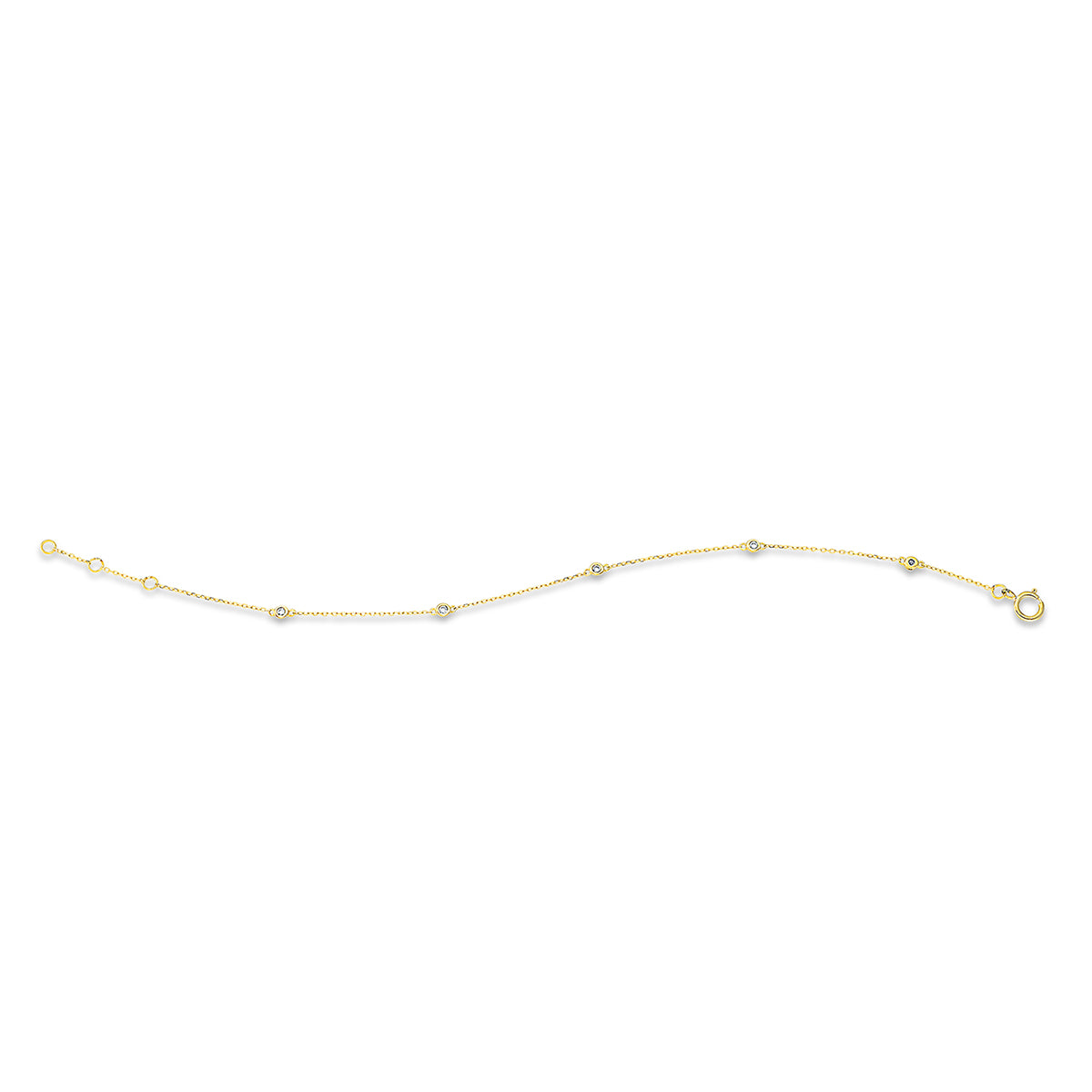 Fußkette 18 kt GG, mit ZÖ 17 cm + 16 cm