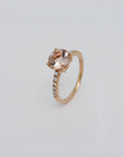 Ring mit 0,20ct TW-si Brillant und 1,58ct Morganit in 750/18K Rosegold Gr. 54