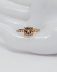 Ring mit 0,20ct TW-si Brillant und 1,58ct Morganit in 750/18K Rosegold Gr. 54