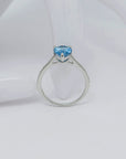 Ring mit 0,09ct TW-si Diamant und 1,87ct Blautopas in 750/18K Weißgold Gr. 54