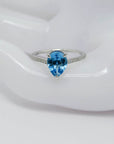 Ring mit 0,09ct TW-si Diamant und 1,87ct Blautopas in 750/18K Weißgold Gr. 54