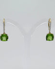 Ohrhänger Ohrringe mit 0,14ct TW-si Brillant u. 4,58ct Peridot 750/18K Gelbgold