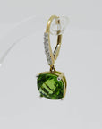 Ohrhänger Ohrringe mit 0,14ct TW-si Brillant u. 4,58ct Peridot 750/18K Gelbgold