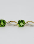 Ohrhänger Ohrringe mit 0,14ct TW-si Brillant u. 4,58ct Peridot 750/18K Gelbgold