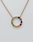 Collier / Kette mit 0,42ct Saphir Rainbow in 750/18K Rosegold 45,0 cm