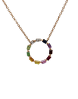 Collier / Kette mit 0,42ct Saphir Rainbow in 750/18K Rosegold 45,0 cm