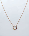 Collier / Kette mit 0,42ct Saphir Rainbow in 750/18K Rosegold 45,0 cm