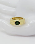 Ring Solitär Bandring mit Turmalin Besatz in 750/18K Gelbgold Gr. 55