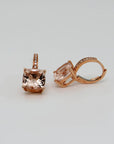 Ohrhänger Ohrringe mit 0,07ct TW-si Brillant u. 3,61ct Morganit 750/18K Rosegold