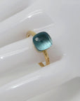 Pomellato Nudo Petit Ring mit Blautopas Besatz in 750/18K Rosegold Gr. 54