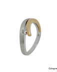 Ring mit 0,10ct W-si Brillant in 585/14K Weiß-/Rosegold Gr. 55