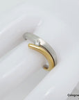 Ring mit 0,10ct W-si Brillant in 585/14K Weiß-/Rosegold Gr. 55