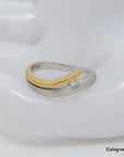 Ring mit 0,10ct W-si Brillant in 585/14K Weiß-/Rosegold Gr. 55