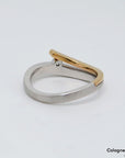 Ring mit 0,10ct W-si Brillant in 585/14K Weiß-/Rosegold Gr. 55