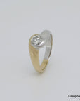 Ring Solitärring mit ca. 0,45ct W-p1 Brillant in 585/14K Weiß-/Gelbgold Gr. 54