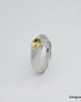 Ring mit ca. 0,05ct TW-vs Brillant + ca. 1,00ct Saphir 750/18K Weißgold Gr. 55