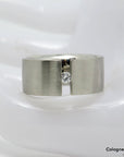 Ring Spannring Bandring mit ca. 0,05ct TW-vs Brillant 950`er Platin Gr. 55