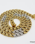 Kette / Collier Garibaldi Muster in 585/14K Weiß-/Gelbgold Länge 45cm