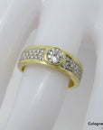 Ring Solitärring mit ca. 0,60ct W-si Brillant in 750/18K Weiß-/Gelbgold Gr. 51