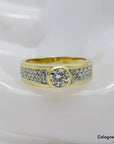 Ring Solitärring mit ca. 0,60ct W-si Brillant in 750/18K Weiß-/Gelbgold Gr. 51