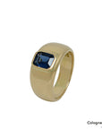 Ring Solitär Bandring mit ca. 1,50ct Saphir in 750/18K Gelbgold Gr. 58