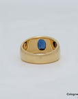 Ring Solitär Bandring mit ca. 1,50ct Saphir in 750/18K Gelbgold Gr. 58