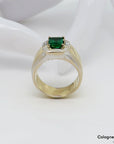 Ring mit ca. 0,30ct TW-vs Diamant und ca. 1,60ct Smaragd 750/18K Weiß-/Gelbgold Gr. 59