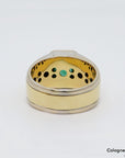 Ring mit ca. 0,30ct TW-vs Diamant und ca. 1,60ct Smaragd 750/18K Weiß-/Gelbgold Gr. 59