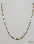 Kette / Collier Fantasie Muster in 585/14K Weiß-/Gelbgold Länge 43cm