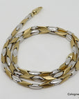 Kette / Collier Fantasie Muster in 585/14K Weiß-/Gelbgold Länge 43cm