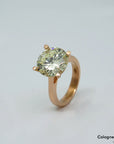 Ring Solitärring mit 7,14ct VS 1 - leight yellow Brillant in 750/18K Rosegold DPL Expertise