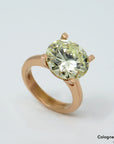 Ring Solitärring mit 7,14ct VS 1 - leight yellow Brillant in 750/18K Rosegold DPL Expertise