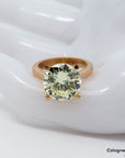 Ring Solitärring mit 7,14ct VS 1 - leight yellow Brillant in 750/18K Rosegold DPL Expertise