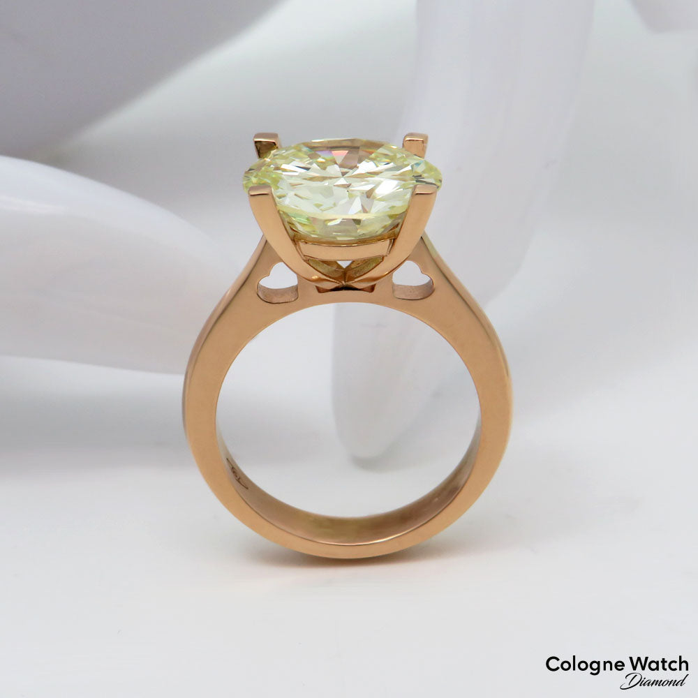 Ring Solitärring mit 7,14ct VS 1 - leight yellow Brillant in 750/18K Rosegold DPL Expertise