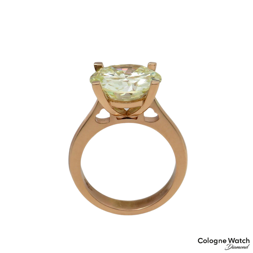 Ring Solitärring mit 7,14ct VS 1 - leight yellow Brillant in 750/18K Rosegold DPL Expertise