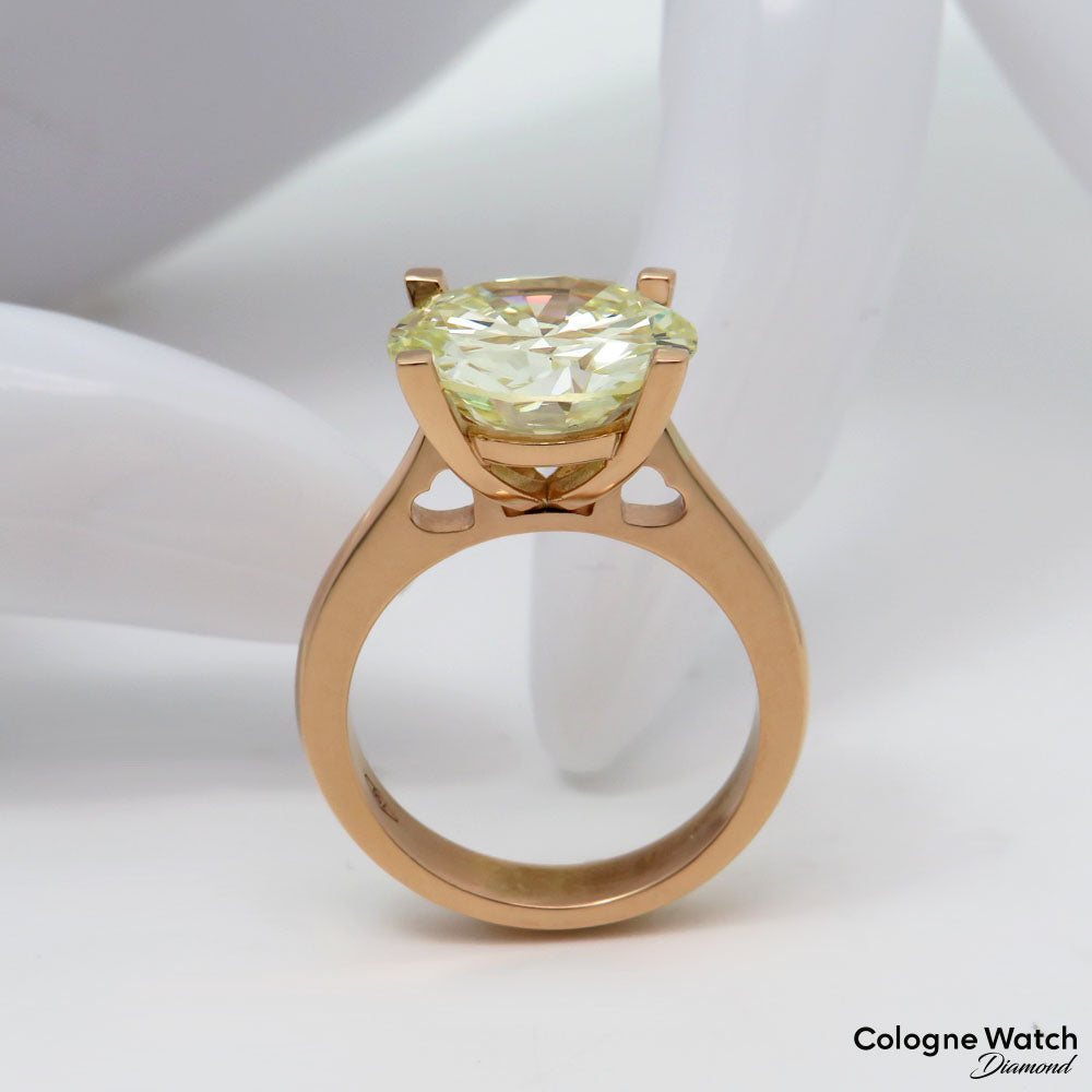 Ring Solitärring mit 7,14ct VS 1 - leight yellow Brillant in 750/18K Rosegold DPL Expertise