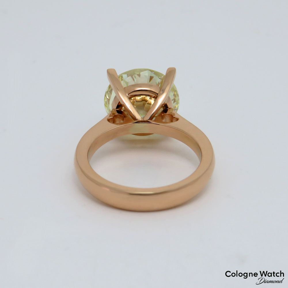 Ring Solitärring mit 7,14ct VS 1 - leight yellow Brillant in 750/18K Rosegold DPL Expertise