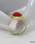 Ring mit Korallen Besatz in 333/8K Gelbgold Gr. 58