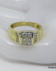 Ring mit ca. 0,50ct TW-vsi Brillant in 585/14K Gelbgold Gr. 65