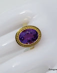 Ring mit Amethyst Besatz in 585/14K Rosegold Gr. 55