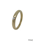 Ring Bandring mit ca. 0,10ct W-si Brillant in 585/14K Gelbgold Gr. 58