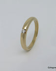 Ring Bandring mit ca. 0,10ct W-si Brillant in 585/14K Gelbgold Gr. 58