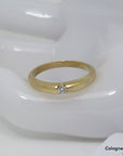 Ring Bandring mit ca. 0,10ct W-si Brillant in 585/14K Gelbgold Gr. 58