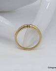 Ring Bandring mit ca. 0,10ct W-si Brillant in 585/14K Gelbgold Gr. 58