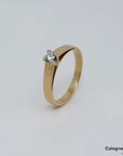 Ring Solitärring mit ca. 0,18ct TW-vsi Brillant in 750/18K Gelbgold Gr. 61