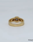 Ring Bandring mit ca. 0,20ct W-si Brillant in 585/14K Gelbgold Gr. 50